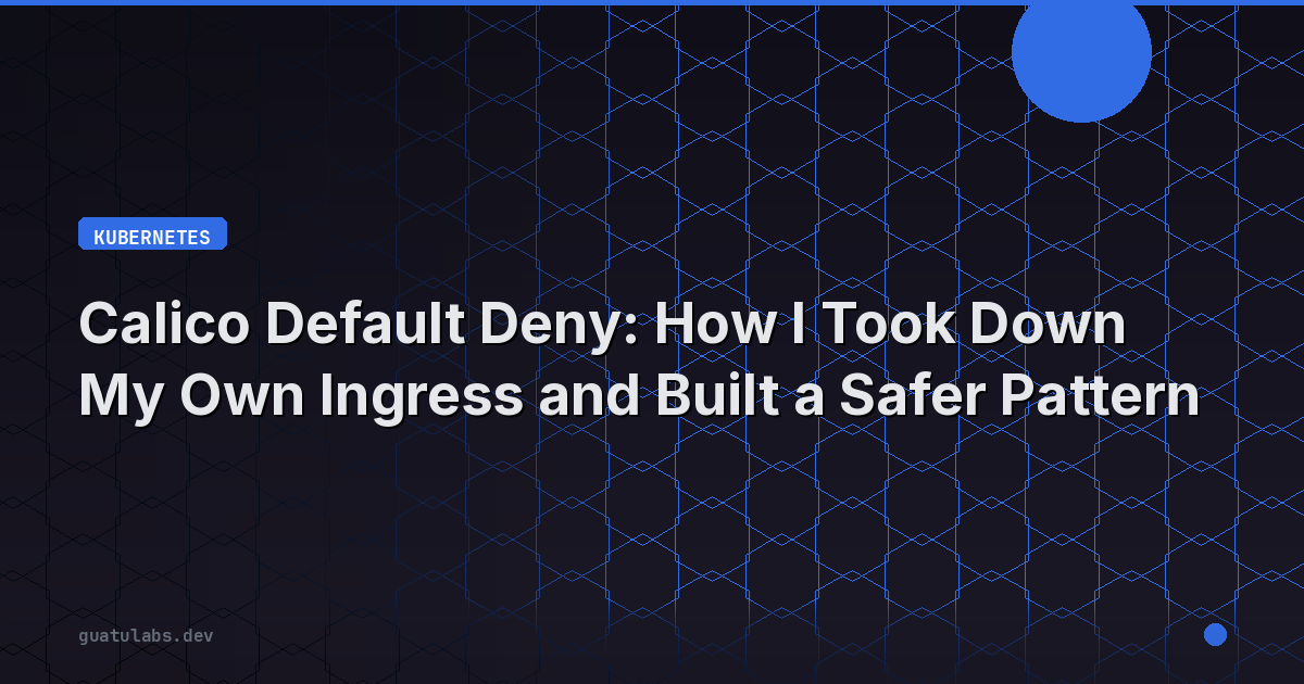 Network Policies with Calico: Default Deny and Namespace Isolation