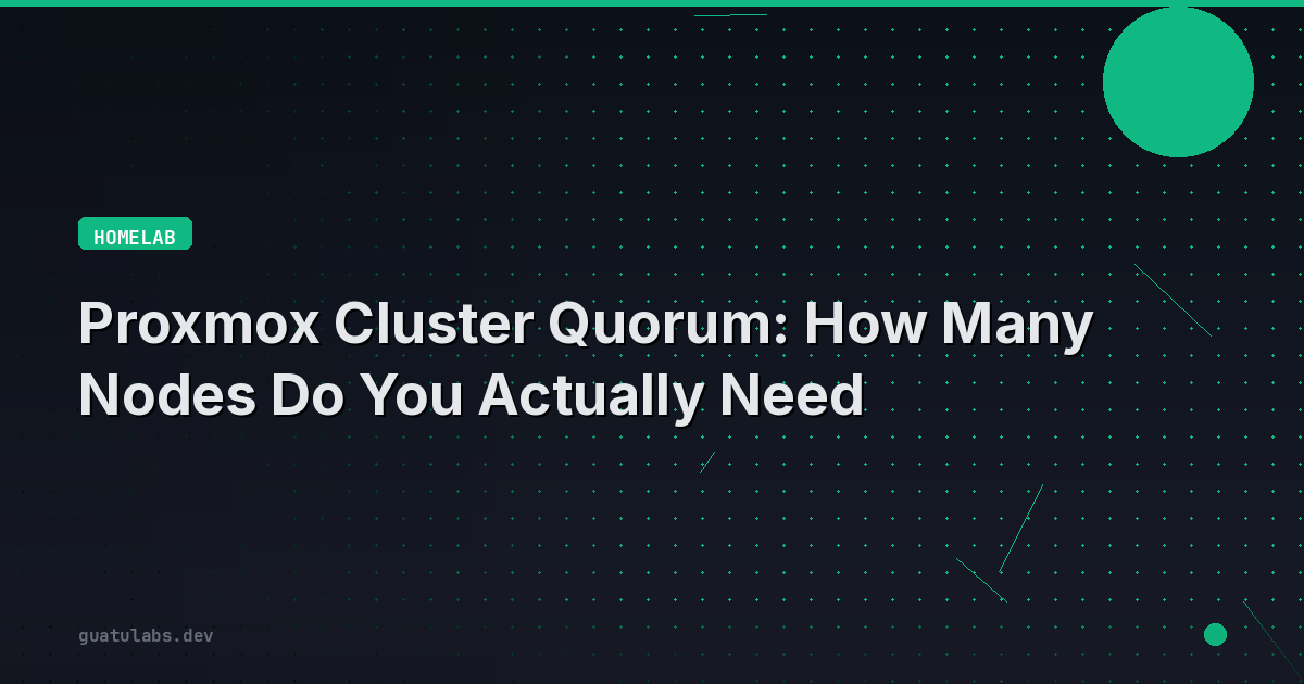 Proxmox Cluster Quorum: How Many Nodes Do You Actually Need